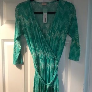NWT Pixley O’Hara Faux Wrap Tie Waist dress,